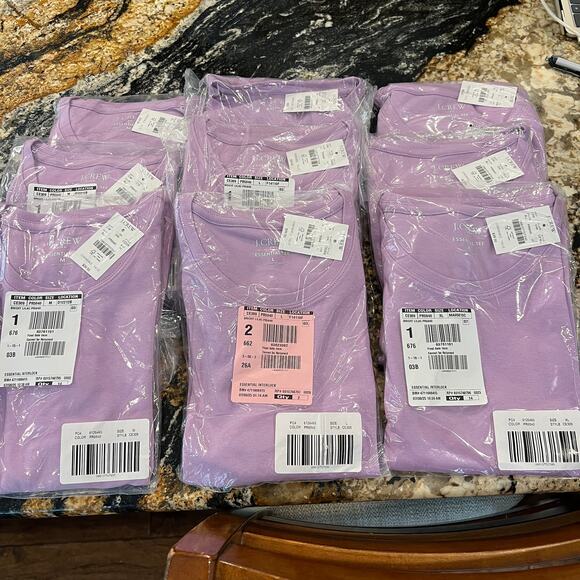 NWT J. Crew Lilac Purple Essential Short-Sleeve Crewneck Tee - Picture 8 of 10